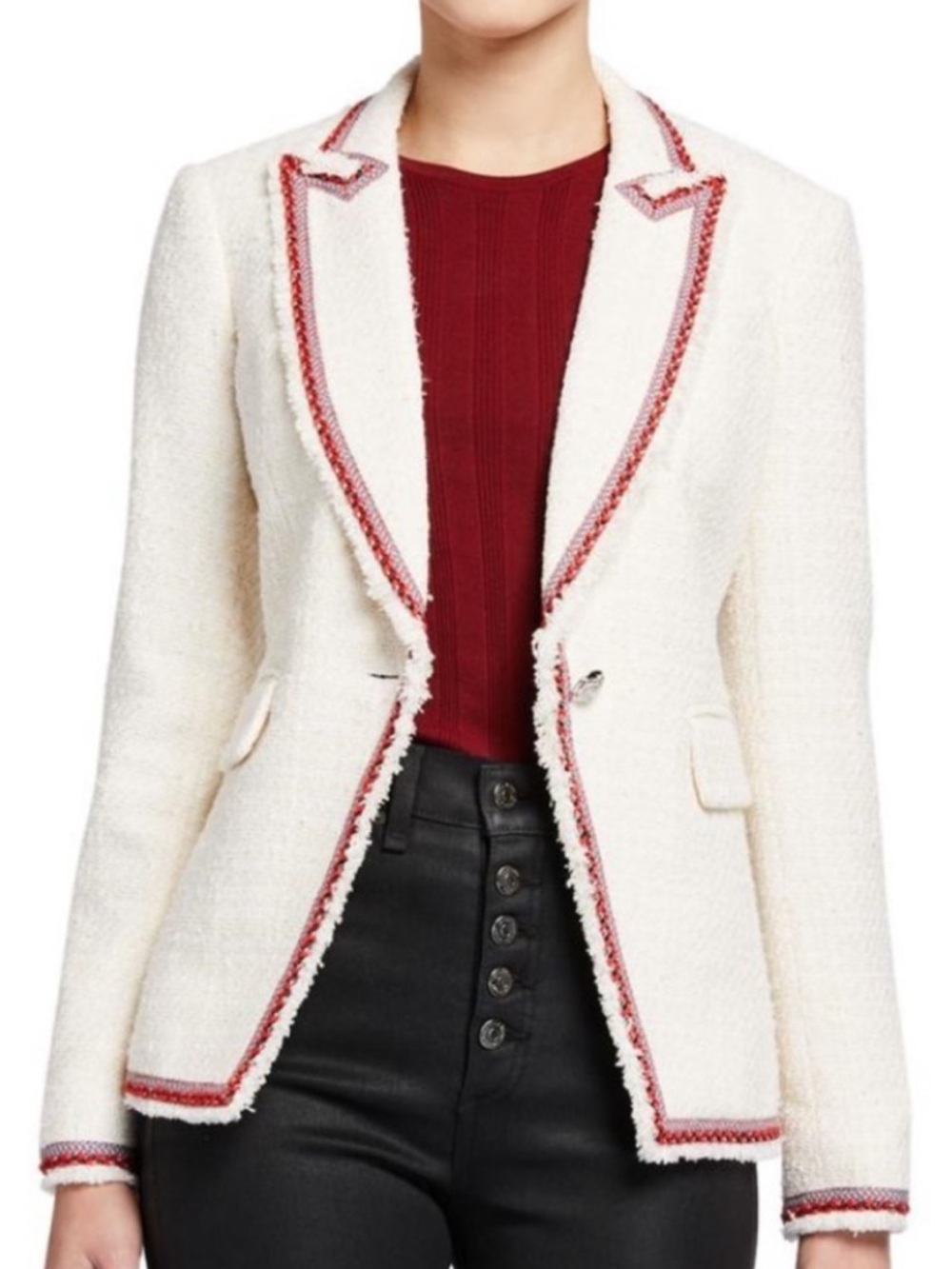 NEW NWT Veronica Beard Cutaway Dickey Blazer Jacket In Ivory